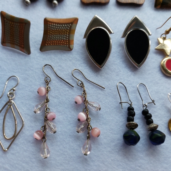 Earrings Bulk Sale Vintage Wholesale Jewelry Lot - 17 Pairs High Quality - Picture 10 of 12